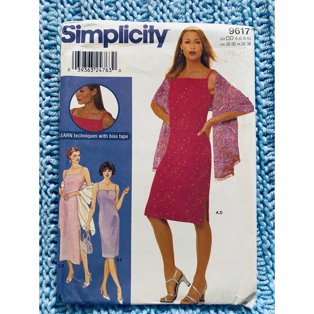 Simplicity 9617 slip dress midi maxi pattern